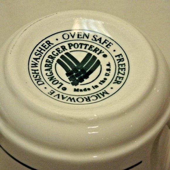 Longaberger Pottery Set of 2 Woven Traditions Traditional Holly Mugs USA - Picture 9 of 16